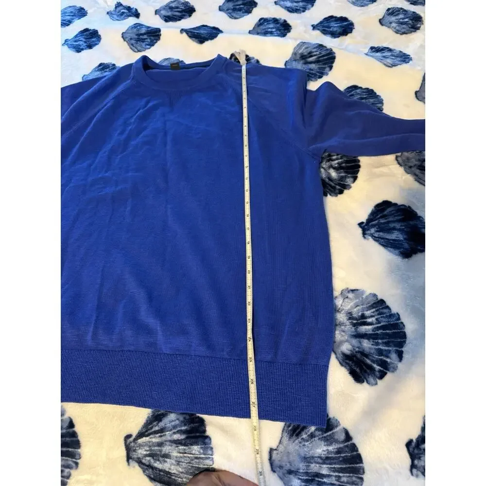 Banana Republic Blue Slub 100% Cotton Sweater Mens XL Crew Neck Longsleeve Soft